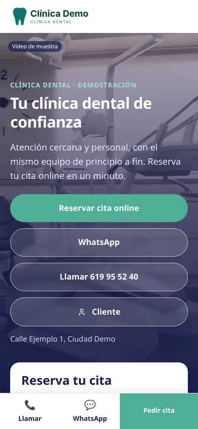 Área de paciente en el móvil