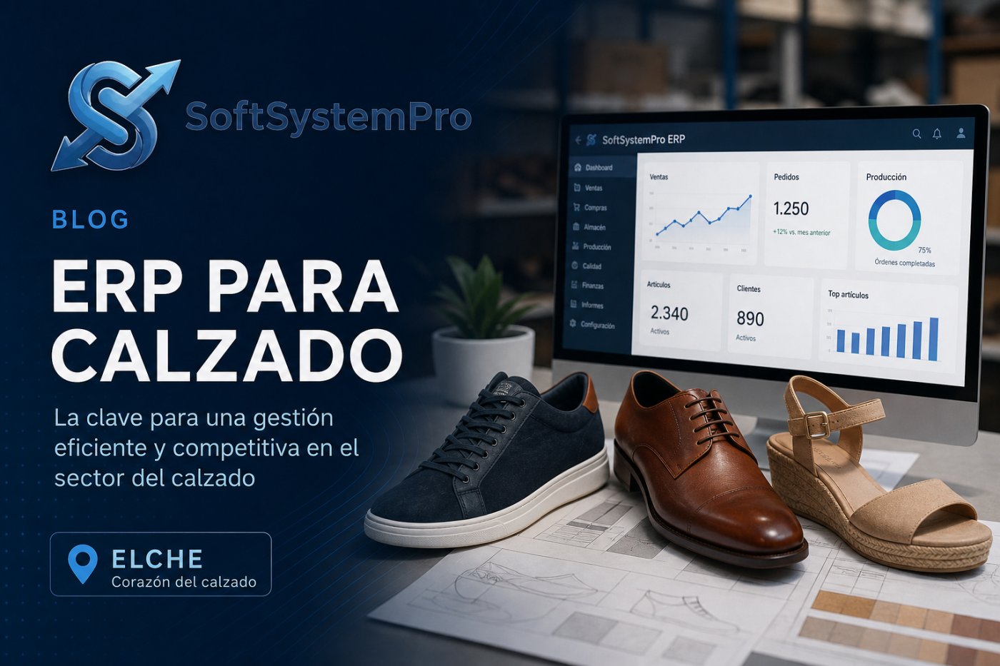 Imagen del artículo «Software de gestión para fabricantes de calzado en Elche: qué necesita tu planta» — ERP para PYMEs — SoftSystemPro